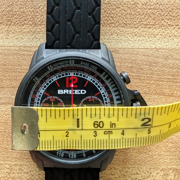 Mens Breed Athletic Watch Black & Red - Picture 9 of 9